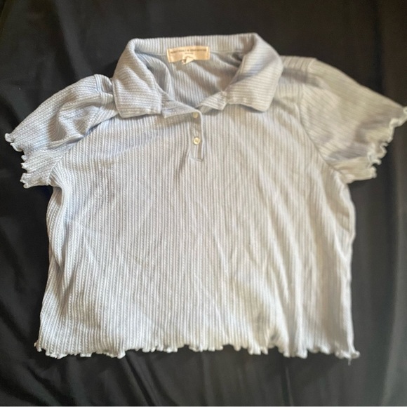 Urban Outfitters Pointelle Polo Top - Picture 1 of 3